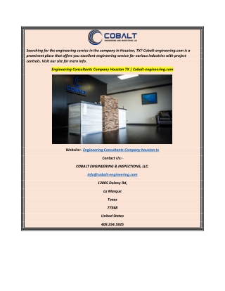 Engineering Consultants Company Houston TX  Cobalt-engineering.com