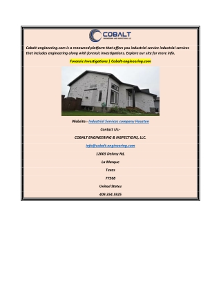 Industrial Services Company Houston Cobalt-engineering.com