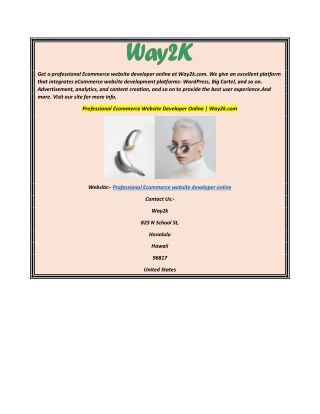 Professional Ecommerce Website Developer Online Way2k.com