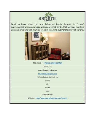 Fresno Rehab Cente Aspirecounselingser