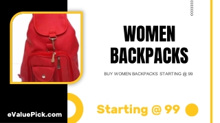 BUY WOMEN BACKPACKS STARTING @ 99 - eValuePick