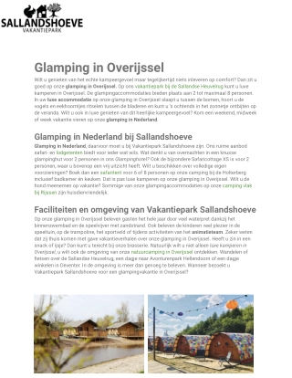 Glamping Overijssel