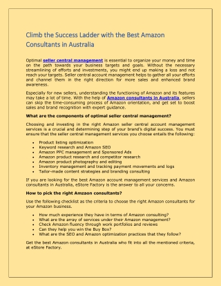 Climb the Success Ladder with the Best Amazon Consultants in Australia