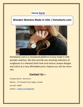 Wooden Watches Made in USA | Homekartz.com