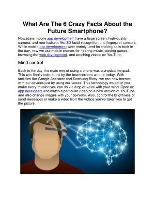 What Are The 6 Crazy Facts About the Future Smartphone