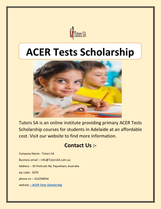 ACER Tests Scholarship