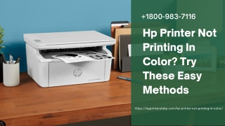 Printer Not Printing Color Hp 1-8009837116 Hp Printer Helpline