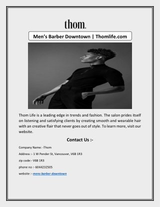 Men’s Barber Downtown | Thomlife.com