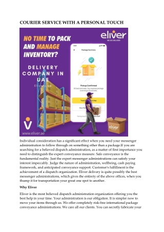 COURIER SERVICE WITH A PERSONAL TOUCH