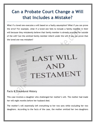 Can a Probate Court Change a Will that Includes a Mistake?