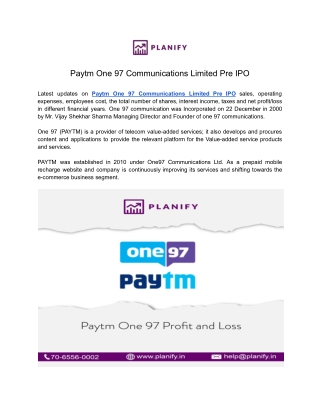 Paytm Pre IPO