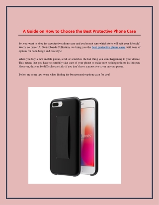 A Guide on How to Choose the Best Protective Phone Case