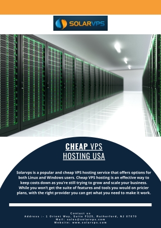 Cheap VPS Hosting USA