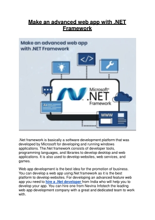 Make an advanced web app with .NET Framework