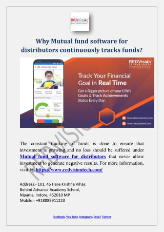 Why Mutual fund software for distributors continuously tracks funds
