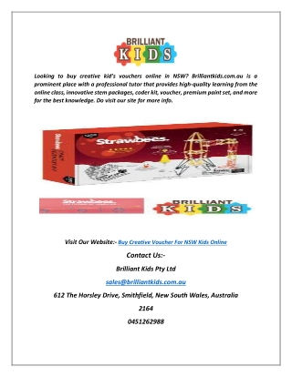 Buy Creative Voucher for NSW Kids Online | Brilliantkids.com.au