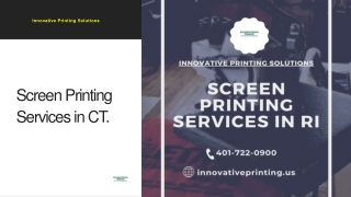 Screen Printing Services in CT - Innovative Printing Solutions