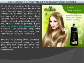 Grey Hair Color Shampoo From Herbishh