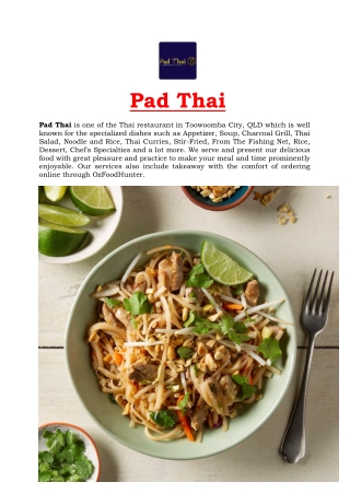 5% Off - Pad Thai Menu Margaret St Toowoomba City, QLD