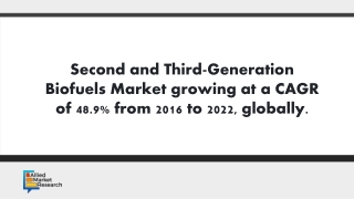Second and Third-Generation Biofuels Market growing at a CAGR of 48.9% from 2016 to 2022, globally