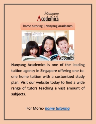 home tutoring | Nanyang Academics