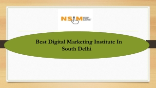 The Best Institute for Digital Marketing Course in South Delhi