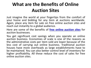 Free online auction sites