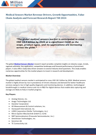 Medical Sensors Market