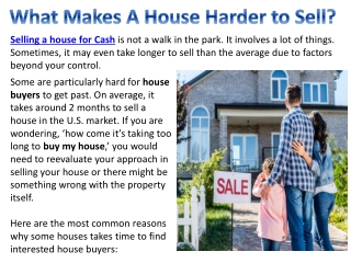 What Makes A House Harder to Sell?