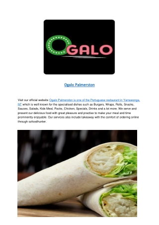 5% Off - Ogalo Palmerston Portuguese Takeaway Yarrawonga,NT