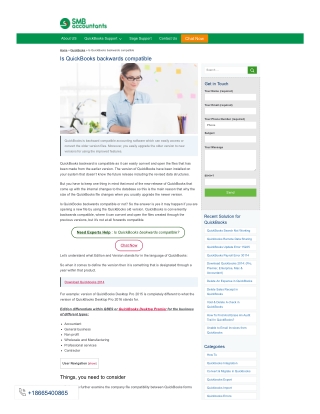 Is Quickbooks Backwards Compatible