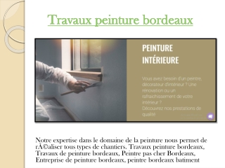 Travaux de peinture bordeaux