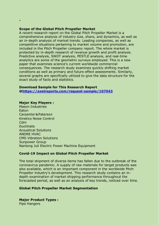 Pitch Propeller Market Size, Share, Value, and Competitive Landscape forecast year 2021-2026