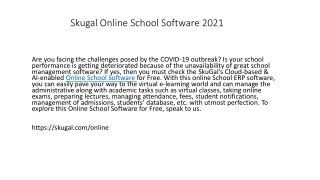 Skugal Online School Software 2021