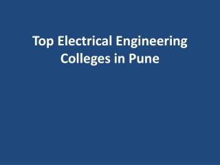 Top Electrical Engineering Colleges in Pune