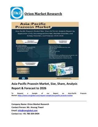 Asia-Pacific Prazosin Market Trends, Size, Competitive Analysis and Forecast 202