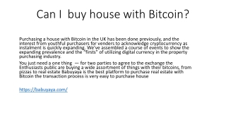 Can I  buy house with Bitcoin