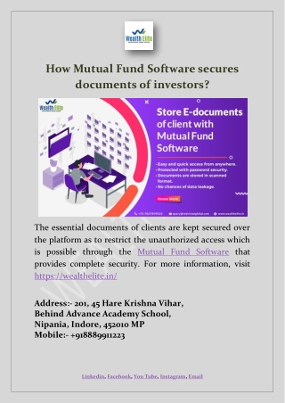 How Mutual Fund Software secures documents of investors