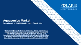 Aquaponics Market 2020 - Global Trends, Growth and Market Forecast to 2026