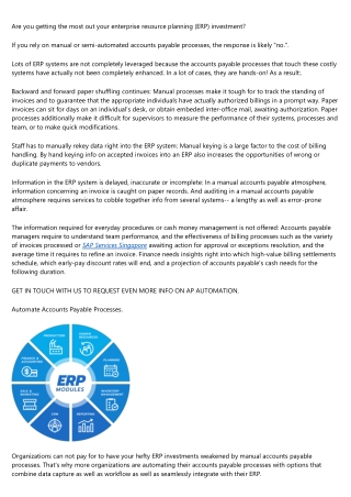 How Manual Accounts Payable Processes Undermine Your ERP Investments