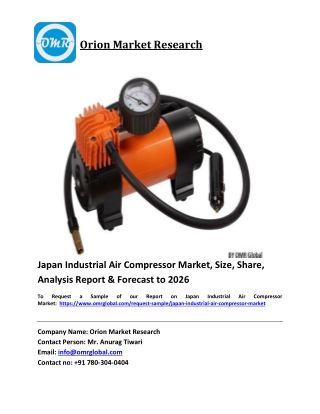 Japan Industrial Air Compressor Market Trends, Size, Competitive Analysis and Fo