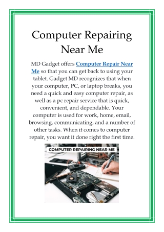 Computer Repairing Near Me