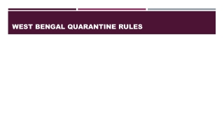 West Bengal Quarantine Rules