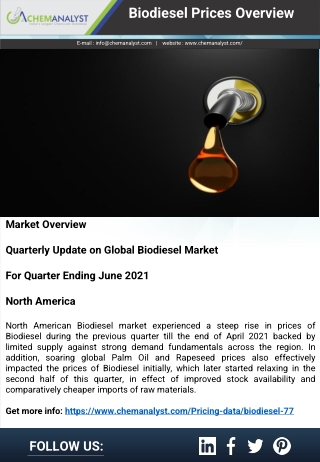 Biodiesel Price, News, Database, Chart, Trend | ChemAnalyst