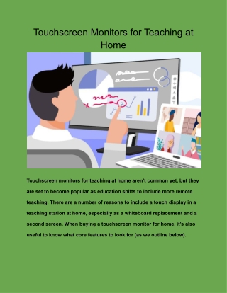 Touchscreen Monitors for Teaching at Home
