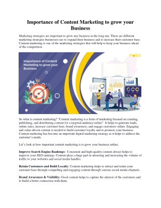 Importance of Content Marketing to grow your Business