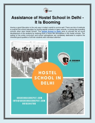 Assistance of Hostel School in Delhi - It Is Booming