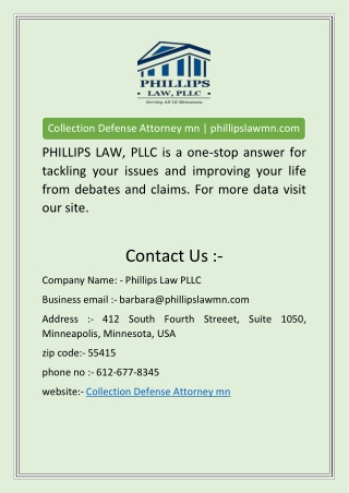 Collection Defense Attorney mn | phillipslawmn.com