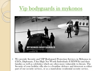Mykonos bodyguard services