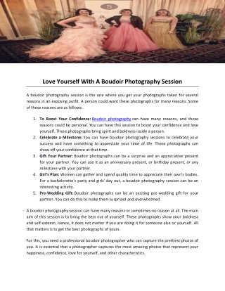 Love Yourself With A Boudoir Photography Session